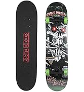 Skateboard with Printed Graphic Grip Tape - Great for Kids and Teens, Cruiser Skateboard with ABE...