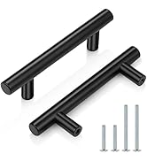 Probrico 5 Pack| Flat Black 3 Inch Center-to-Center Bar Cabinet Pull Modern Cabinet Hardware Kitc...