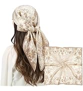 RIIQIICHY 100% Silk Scarf Head Scarf for Women Hair Scarf for Sleeping Hair Wrapping at Night Squ...