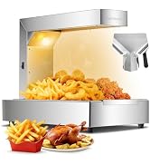 French Fry Warmer, 750W Commercial Heat Lamps for Food, 10QT French Fry Food Warmer Dump Station ...