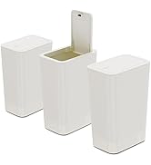 NetDot 3 Pack 2.6 Gallon / 10L Bathroom Trash Can with Lid,Kitchen Garbage Can Small Trash Bin Wa...