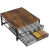 VyGrow Coffee Pod Holder For Counter, Wooden K Cup Holder with Sliding Drawer, Large Capacity Cof...
