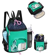 WANDF Swim Bag with Wet Pockets, Sandproof Beach Backpack with 40oz Tumbler Side Pockets, Mesh Dr...