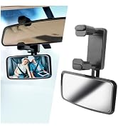 360° Curved Baby Car Mirror without Dead Angle,Clip on Car Seat Mirror for Baby Rear Facing Clips...