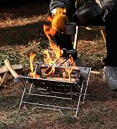 Folding Campfire Grill, Portable Camping Grill Grate, 304 Stainless Steel Camp Fire Cooking Racks