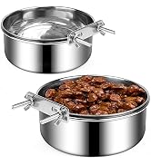 Dog Crate Water and Food Bowl, ShineMe Stainless Steel Dog Bowls Hanging 2 Pack for Cage Crate Ke...