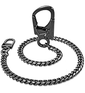 Ahiller Wallet Chain for Men - 25" Stainless Steel Pants Keychain with Lockable Carabiner, Biker ...