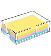 BOSSCASA Acrylic Sticky Note Holder, Self-Stick Note Pad Holder W/O Pads - Note Dispenser Memo Pa...