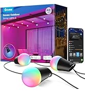 Govee Smart Outdoor String Lights 2, 48ft Outdoor Lights with Dimmable Warm White LED Bulbs, 47 S...
