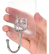 SZNKB Large Adhesive Hooks for Hanging Heavy Duty 22lbs, Transparent Waterproof Oil-Proof and Rus...