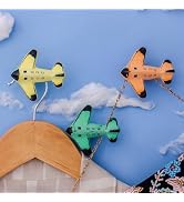 Indian Shelf 3 Iron Colourful Decorative Aeroplane Wall Hooks Airplane Nursery Decor Kids Tie Coa...