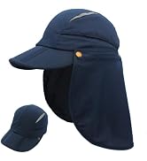 Connectyle Kids Sun Hat with Removable Neck Flap Outdoor Adventure Sun Cap for Boys Girls Foldabl...