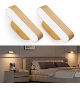 Hensam Battery Operated Wall Sconces, Wireless LED Wall Sconce Set of Two for Bedroom, Rechargeab...