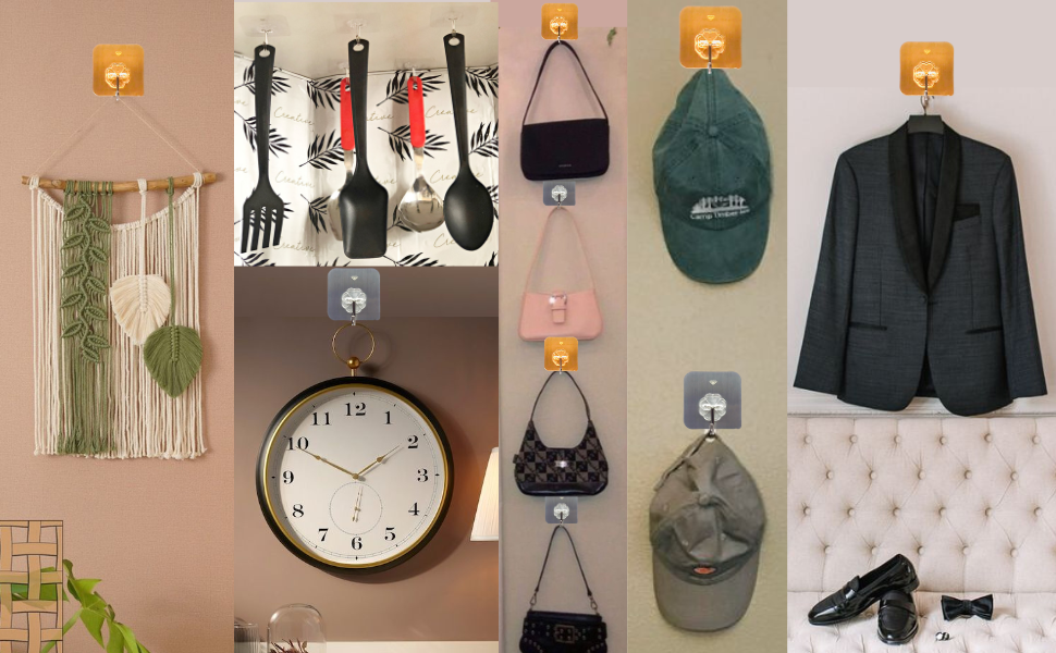HANG CLOCKS, KITCHEN ITEMS, BAGS, CLOTHES, HOME DECOR WITH EASE
