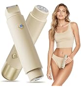 Bikini Trimmer for Women, 2-in-1 Rechargeable Electric Razor for Pubic Hair, IPX7 Waterproof Wet ...