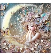 DIADAY Special Shape Diamond Painting Kits for Adults Fairy Girl, 5D Crystal Rhinestone Special S...