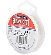 Beadalon Elasticity Stretch Cord Elastic Cord | Clear | Latex-Free Rubber | 0.8 mm 5 m Spool for ...