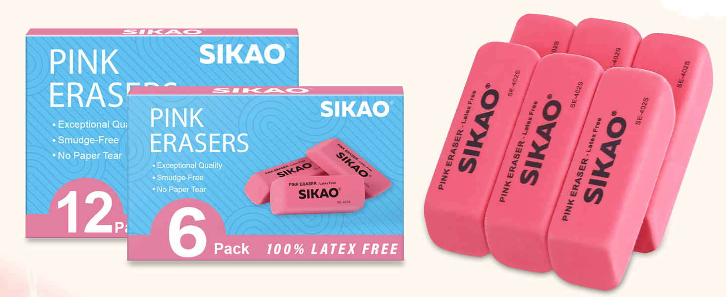 03 Sikao Pencil Erasers for Kids -403S PINK PCA+
