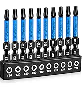 10-Pack T20 Torx Bit, Torx Bits 2 Inch, Professional T20 Torx Bits for Impact Driver, Star Bits M...