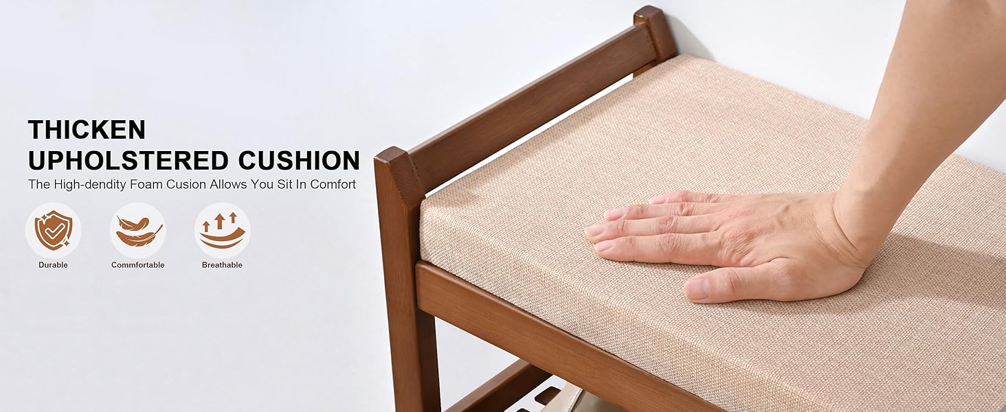 shoe bench with cushion