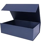 RayofSun Navy Blue Gift Boxes with Magnetic Lids for Presents 13.7x9x4.3 inch Large Decorative Bo...