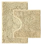 Bathroom Rugs Sets 2 Piece,Super Absorbent Chenille Bath Mats and U-Shaped Toilet Rug,Strong PVC ...