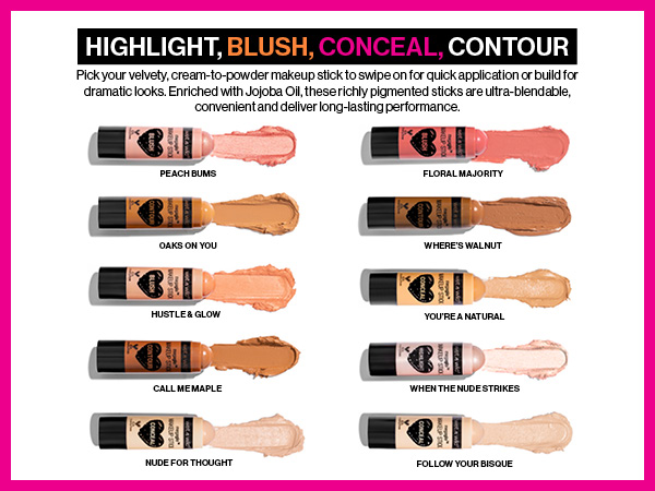 highlight, blush, conceal, contour