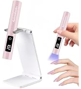Asimebesty UV Light for Gel Nails, Mini UV Nail Lamp Hand held with Stand, Portable Small Nail Dr...