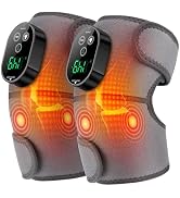 AFDEAL Cordless Knee Heating Pad - 6 Heating Levels, 3 Vibration Modes, Adjustable Timer, 3-in-1 ...