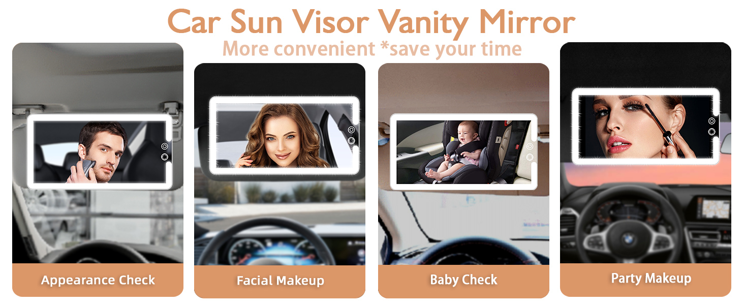 Led Car Sun Visor Vanity Mirror