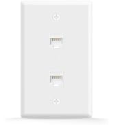 VCE 2-Port CAT6 Ethernet Wall Plate UL Listed, White | UL Listed for Safety, 1000Mbps Keystone Co...