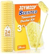 JOYMOOP Scented Telescopic Duster kit, 3FT Extendable Handle (Yellow) + 24 Yellow Refills for Swi...
