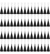NEBURORA 120 Pcs Bookmark Tassels Bulk 13cm/5 Inch Black Silky Handmade Soft Mini Tassel with Loo...