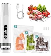 Odilona Compact Vacuum Sealer for Food, Cordless Handheld Vacuum Sealer Machine with 15 Reusable ...