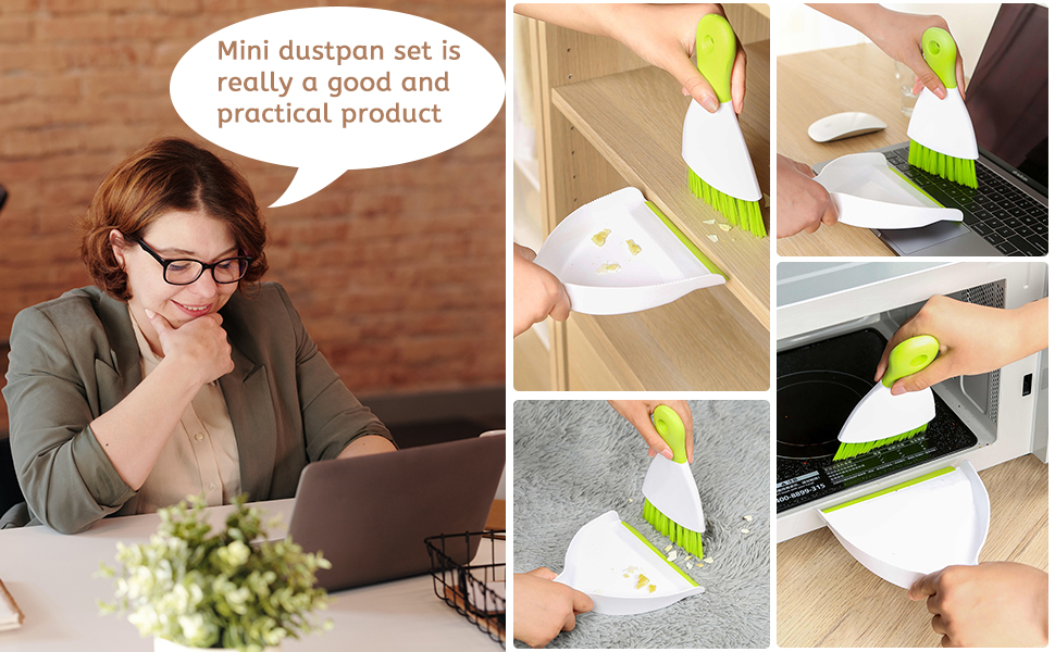 The dust pan and brush set long-lasting brush bristles can capture and move dirt effectively;