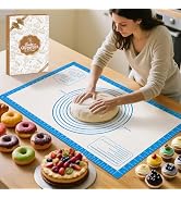 Pastrty Mat for Dough Rolling, Silicone Baking Mat with Measurement, Fondant Mat for Making Cooki...