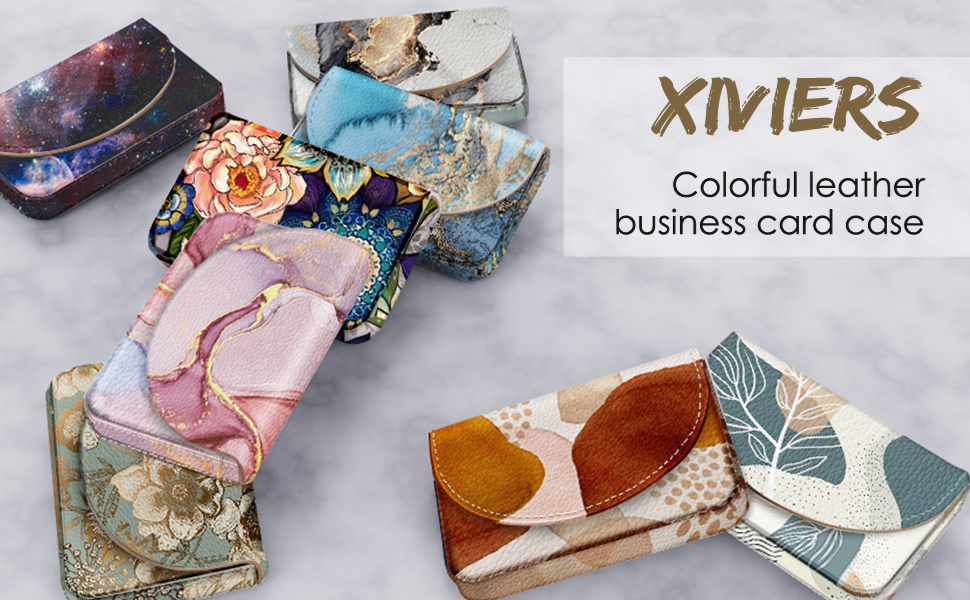 Colorful leather business card case