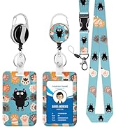 Cat paw Badge Holder Lanyard ID Card Holders Detachable Name Tag Clips Cute Funny Nurse Teacher O...