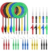 ZUYIYI 30PCS Back Probe Kit, 4mm Banana Plug to Copper Alligator Clips Test Wires, Wire Piercing ...