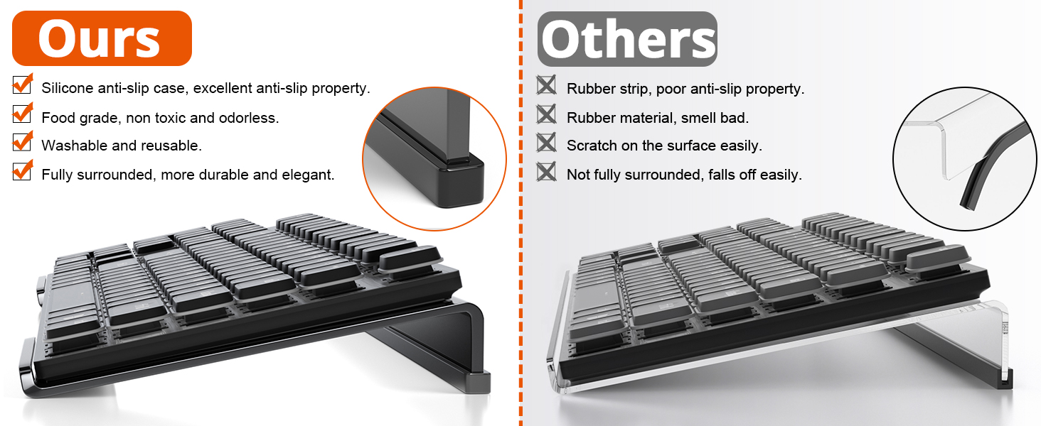 Acrylic Tilted Computer Keyboard Holder