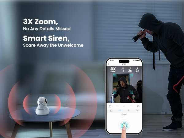 security camera indoor with smart siren nanny cam cameras for home security