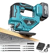 Cerycose Jigsaw Compatible With Makita 18V Battery, Cordless jig saw tool, 0°- 45° Bevel Cuts, LE...