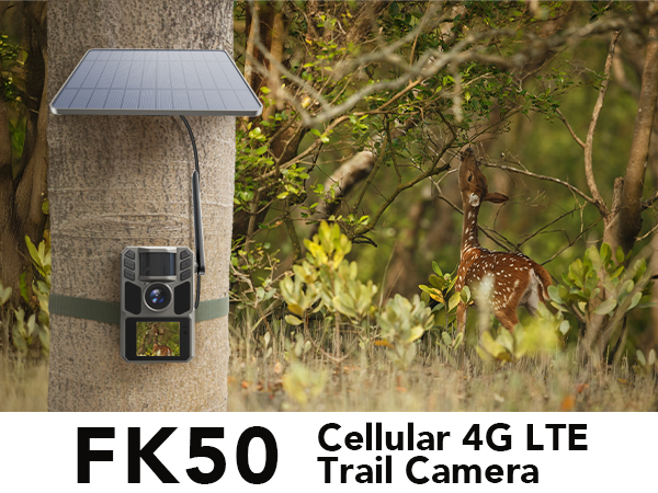 Cellular Trail Camera 4G LTE Game Camera Auto Connect Nationwide with Night Vision Solar Powered