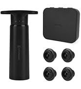 KITCHENDAO Wine Saver Pump with Sound Indicator, 4 Vacuum Wine Stoppers and Storage Box, Reusable...