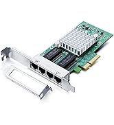 Gigabit 4 Port NIC with Intel I350 Chip, 1Gb Network Card Compare to Intel I350-T4 NIC, Quad RJ45...