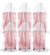 6 Pack Extra Large Clear Drawstring Plastic Storage Bags, 5 Mils Extra Thicken Large Plastic Stor...