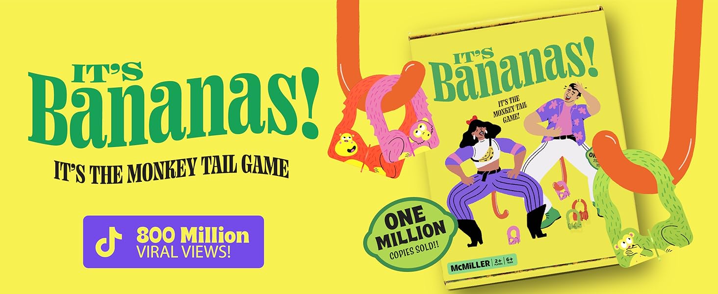 It's Bananas Monkey Tail Game - Family party game board game for bachelorette holiday drinking fun