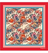 Tongyanat Vintage Floral Bird Pattern Mahjong Mat 31.5x31.5 Inch - Non-Slip Smooth Table Cover fo...