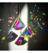 H&D HYALINE & DORA 1.9" Crystal Prisms Sun Catcher Set of 2 AB Colored Suncacther Indoor Window P...