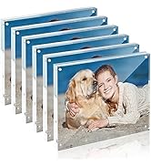 TWING 6Pack Acrylic Picture Frame 8 x 10 Magnetic Picture Frame Lucite Thickness 10+10MM Clear Pi...